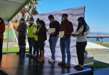 Mujeres trabajadoras se abren paso en sector portuario y reciben certificación como supervisoras en Puerto Coronel